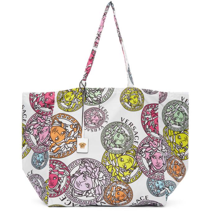 Versace White Medusa Amplified Tote