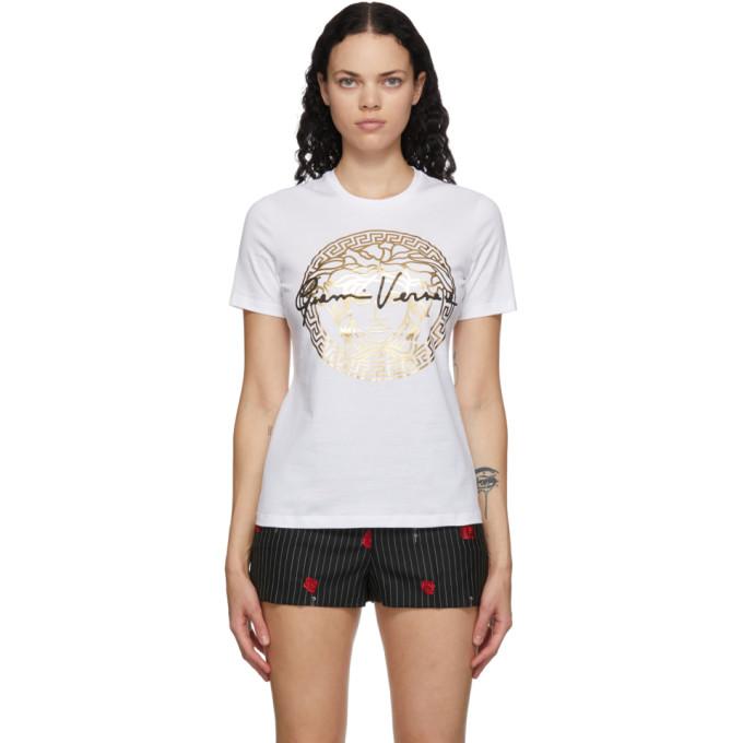Versace White Medusa Head Gianni Logo T-Shirt