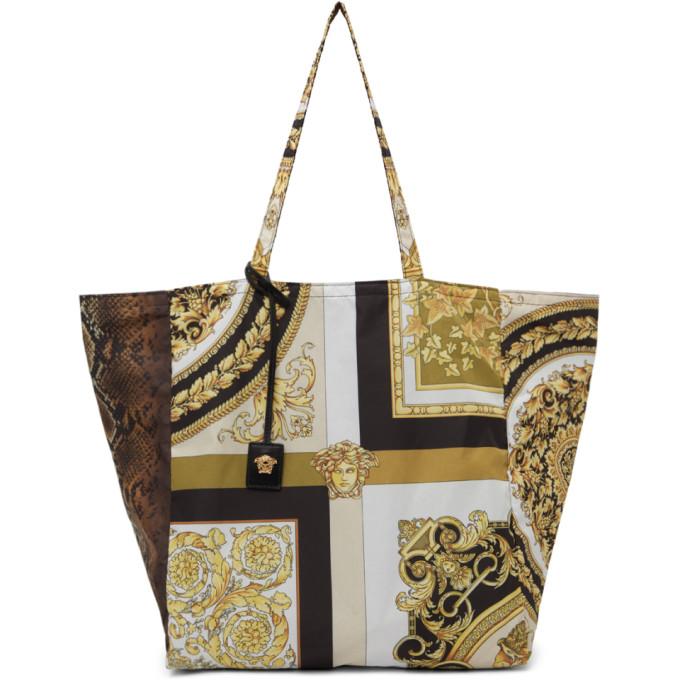 Versace Yellow Mixed Print Tote