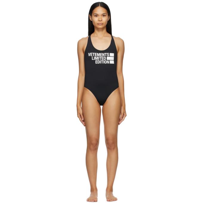 VETEMENTS Black Limited Edition One-Piece Swimsuit