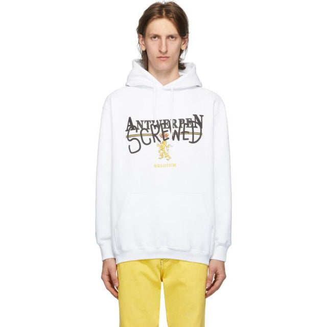 VETEMENTS White Antwerpen Screwed Hoodie