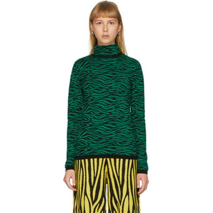 Victor Glemaud Green and Black Victoria Merino Turtleneck