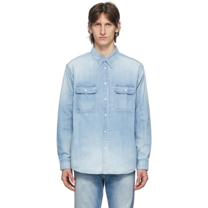 Visvim Blue Damaged Handyman Shirt – BlackSkinny