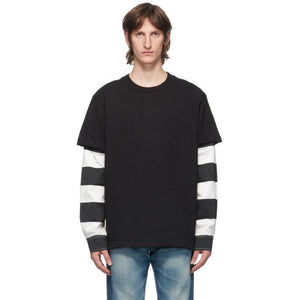 Vyner Articles Black and White Striped Skater Sweatshirt