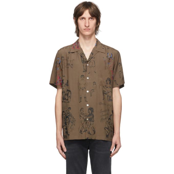 WACKO MARIA Brown Born x Raised Edition Tattoo Shirt