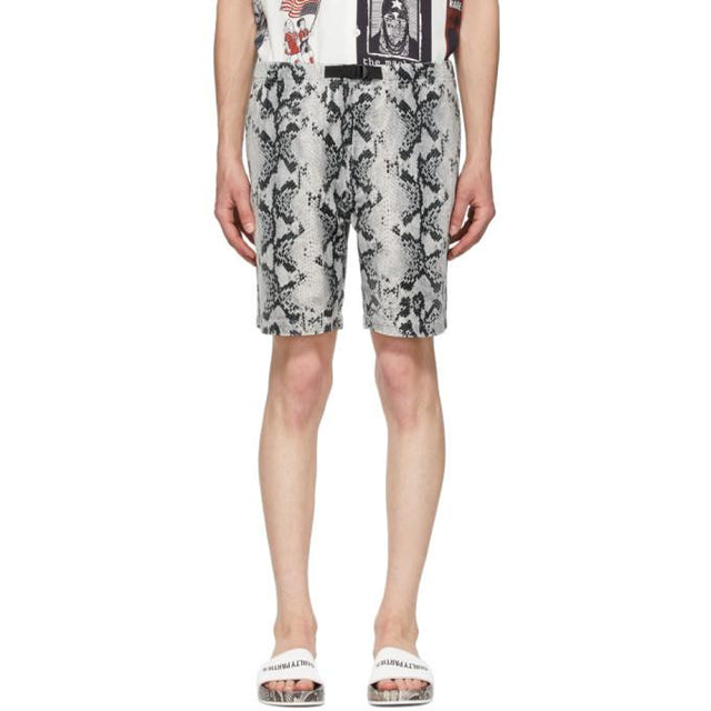 WACKO MARIA Grey and Black Velour Python Shorts