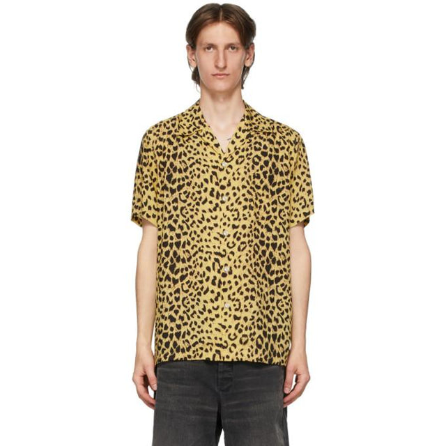 WACKO MARIA Yellow and Black Open Collar Shirt