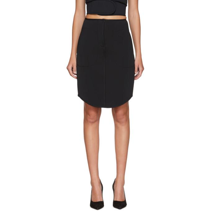 We11done Black Bonded Jersey Miniskirt