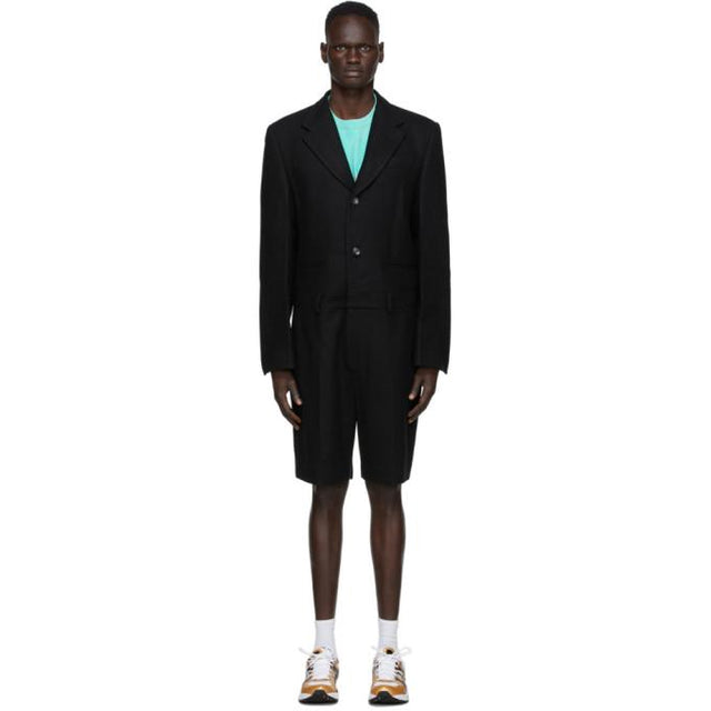 We11done Black Felted Tailored Jumpsuit