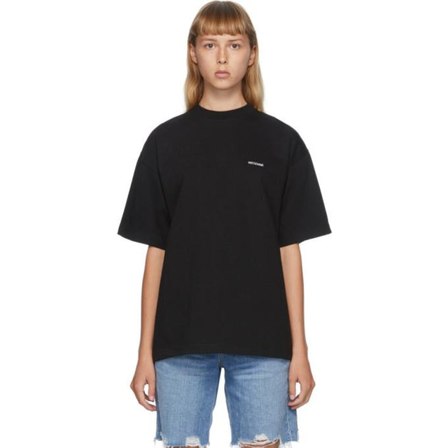 We11done Black High-Neck Logo T-Shirt