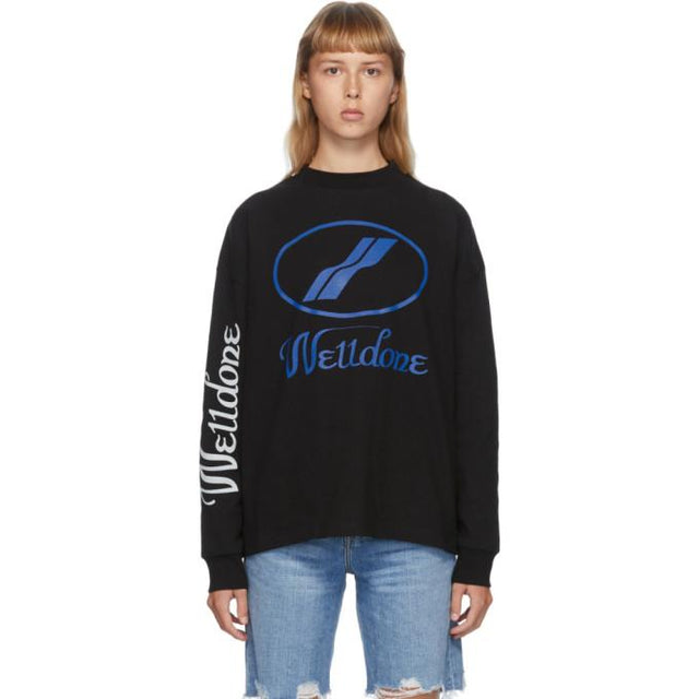 We11done Black Logo Long Sleeve T-Shirt