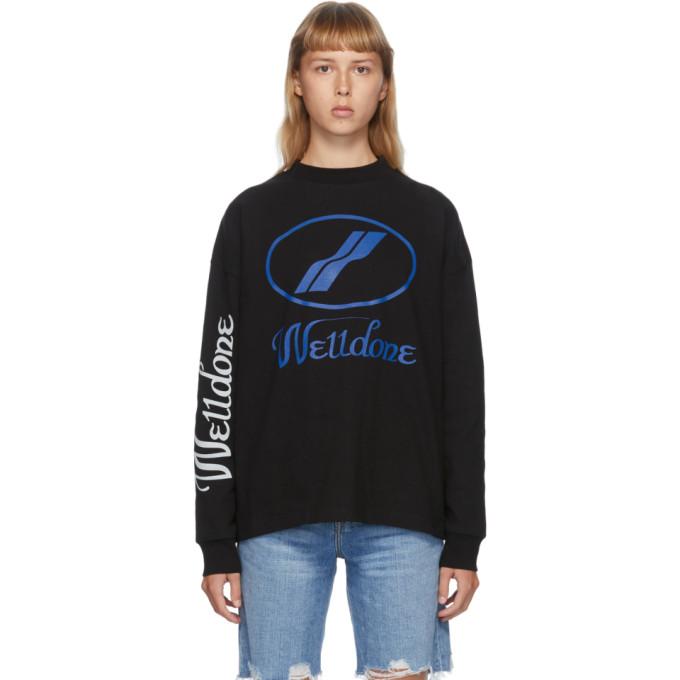 We11done Black Logo Long Sleeve T-Shirt
