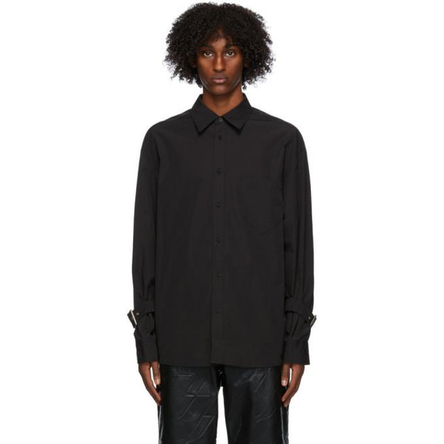 We11done Black Poplin Buckle Shirt