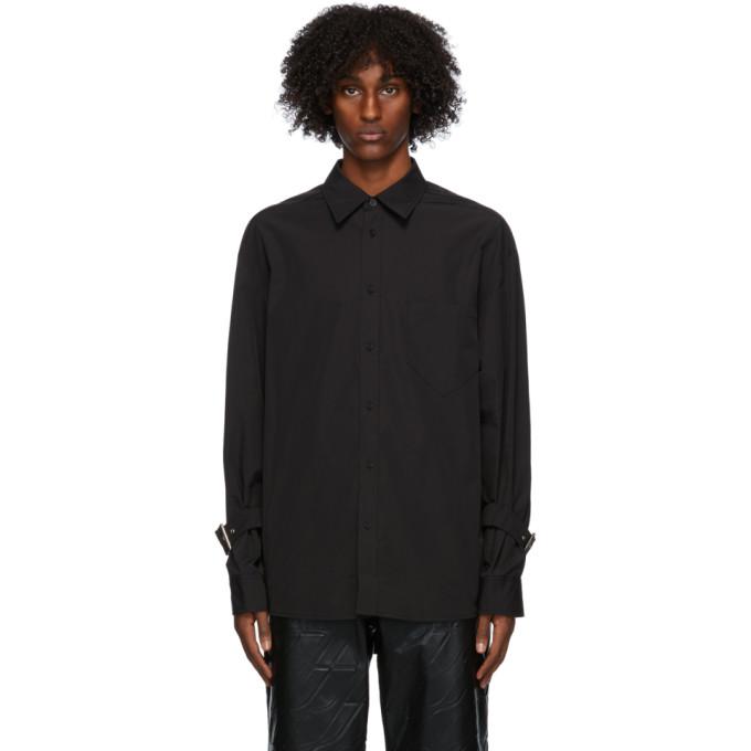 We11done Black Poplin Buckle Shirt
