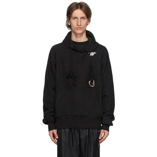 We11done Black WD Logo Hoodie