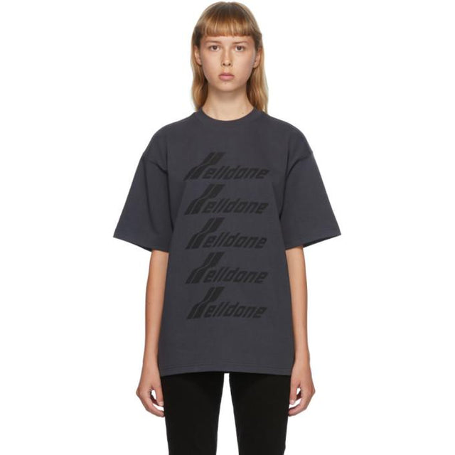 We11done Grey Front Logo T-Shirt