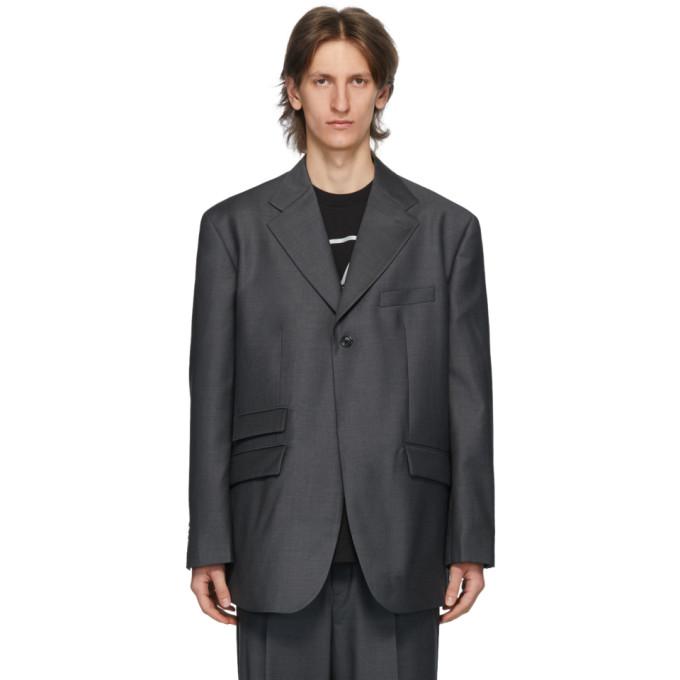 We11done Grey Single-Breasted Blazer