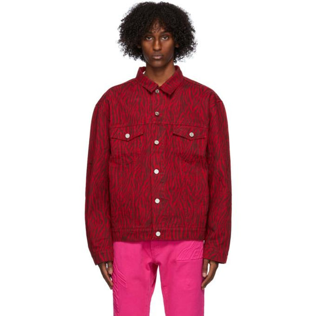 We11done Red Denim Zebra Jacket
