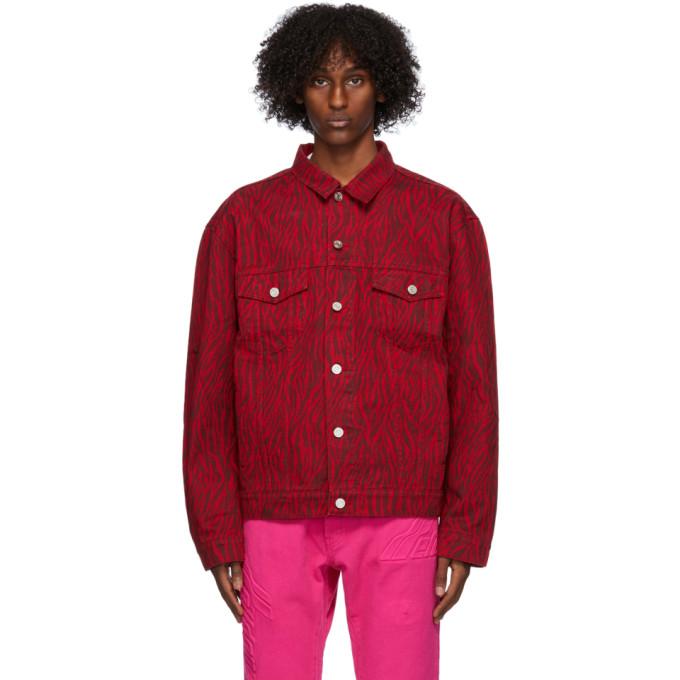 We11done Red Denim Zebra Jacket