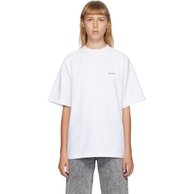 We11done White High-Neck Logo T-Shirt