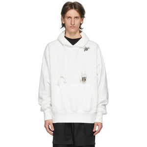 We11done White WD Logo Hoodie