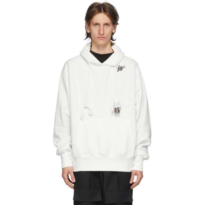 We11done White WD Logo Hoodie