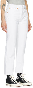 Re/Done White 70s Stove Pipe Jeans