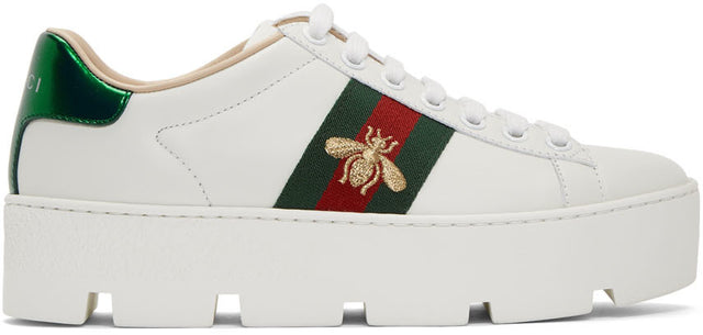 Gucci White Ace Platform Sneakers