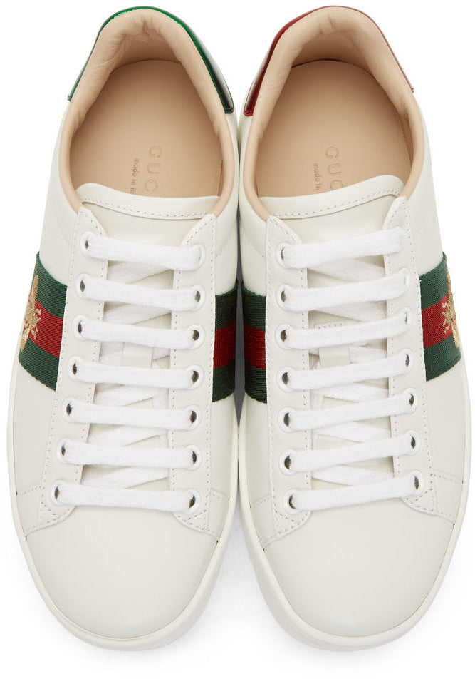 Gucci White Ace Platform Sneakers - Sneakers de plate-forme ACE White Gucci - 구찌 화이트 에이스 플랫폼 스니커즈
