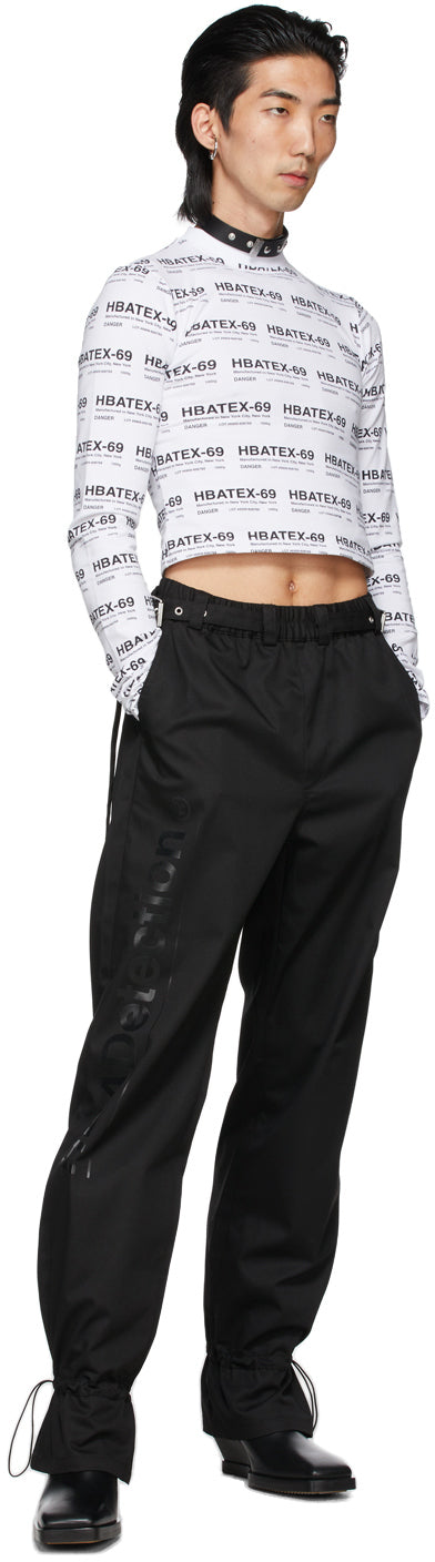 Hood by Air White All Over Print Crop Long Sleeve T-Shirt