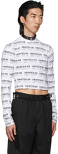Hood by Air White All Over Print Crop Long Sleeve T-Shirt