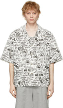 We11done White Allover Logo Short Sleeve Shirt - We11done White Allerver Logo Shirt à manches courtes - We11done 화이트니다 겨우 로고 짧은 소매 셔츠