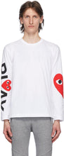Comme des GarÃ§ons Play White Big Heart Long Sleeve T-Shirt