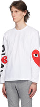 Comme des GarÃ§ons Play White Big Heart Long Sleeve T-Shirt