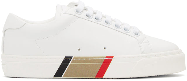 Burberry White Bio-Based Striped Sole Sneakers