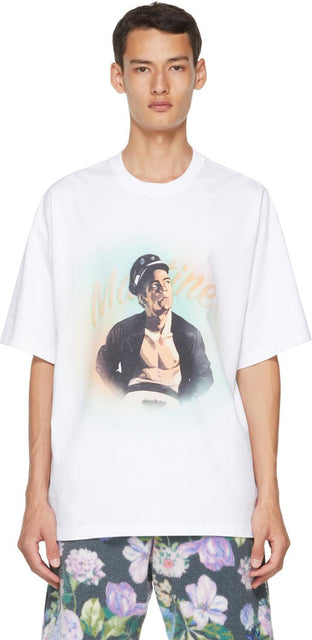 Martine Rose White Brittle T-Shirt - T-shirt fragile blanc rose martin - Martine 로즈 화이트 부서지는 티셔츠