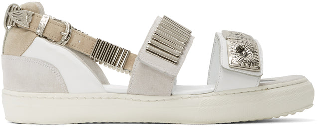 Toga Pulla White Buckles Flat Sandals - Toga Pulla Boucles blanches Sandales plates - Toga Pulla White 버클 플랫 샌들
