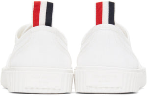 Thom Browne White Canvas Vulcanized Sneakers