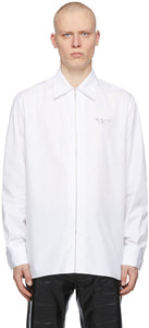 Givenchy White Classic Fit Zip Print Shirt - Chemise d'impression zip classique de Givenchy Blanc Classic - 지방시 화이트 클래식 맞는 지퍼 인쇄 셔츠
