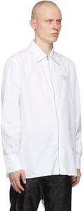Givenchy White Classic Fit Zip Print Shirt