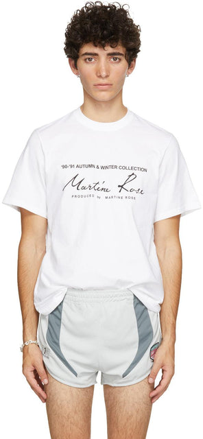Martine Rose White Classic Logo T-Shirt - T-shirt de logo classique Martine Rose Blanc - 마르틴 로즈 화이트 클래식 로고 티셔츠
