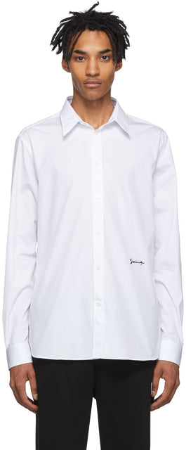 Givenchy White Classic Signature Shirt - Chemise de signature classique blanc Givenchy Blanc - 지방시 화이트 클래식 서명 셔츠