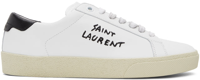 Saint Laurent White Court Classic Sneakers