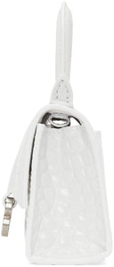 Balenciaga White Croc Mini Hourglass Bag