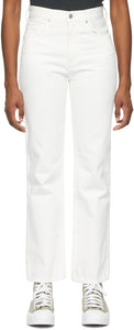 Citizens of Humanity White Daphne High-Rise Stovepipe Jeans