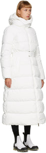 Moncler White Down Belted Goelo Coat