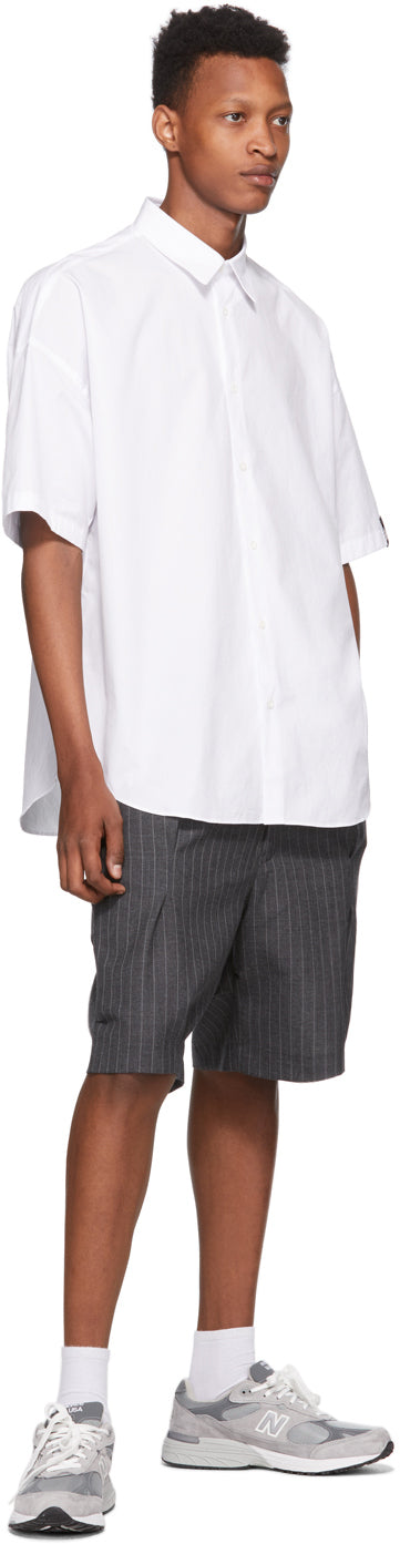 N.Hoolywood White Dropped Shoulder Shirt