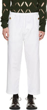 Stefan Cooke White Elastic Waist Trousers - Pantalon de taille élastique blanc Stefan Cooke - 스테판은 흰색 탄성 허리 바지를 cooke