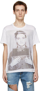 R13 White Elvis Mugshot Boy T-Shirt - R13 T-shirt garçon elvis elvis elvis - R13 화이트 엘비스 머스 샷 소년 티셔츠