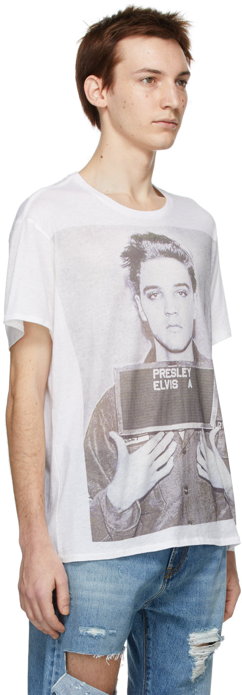 R13 White Elvis Mugshot Boy T Shirt BlackSkinny